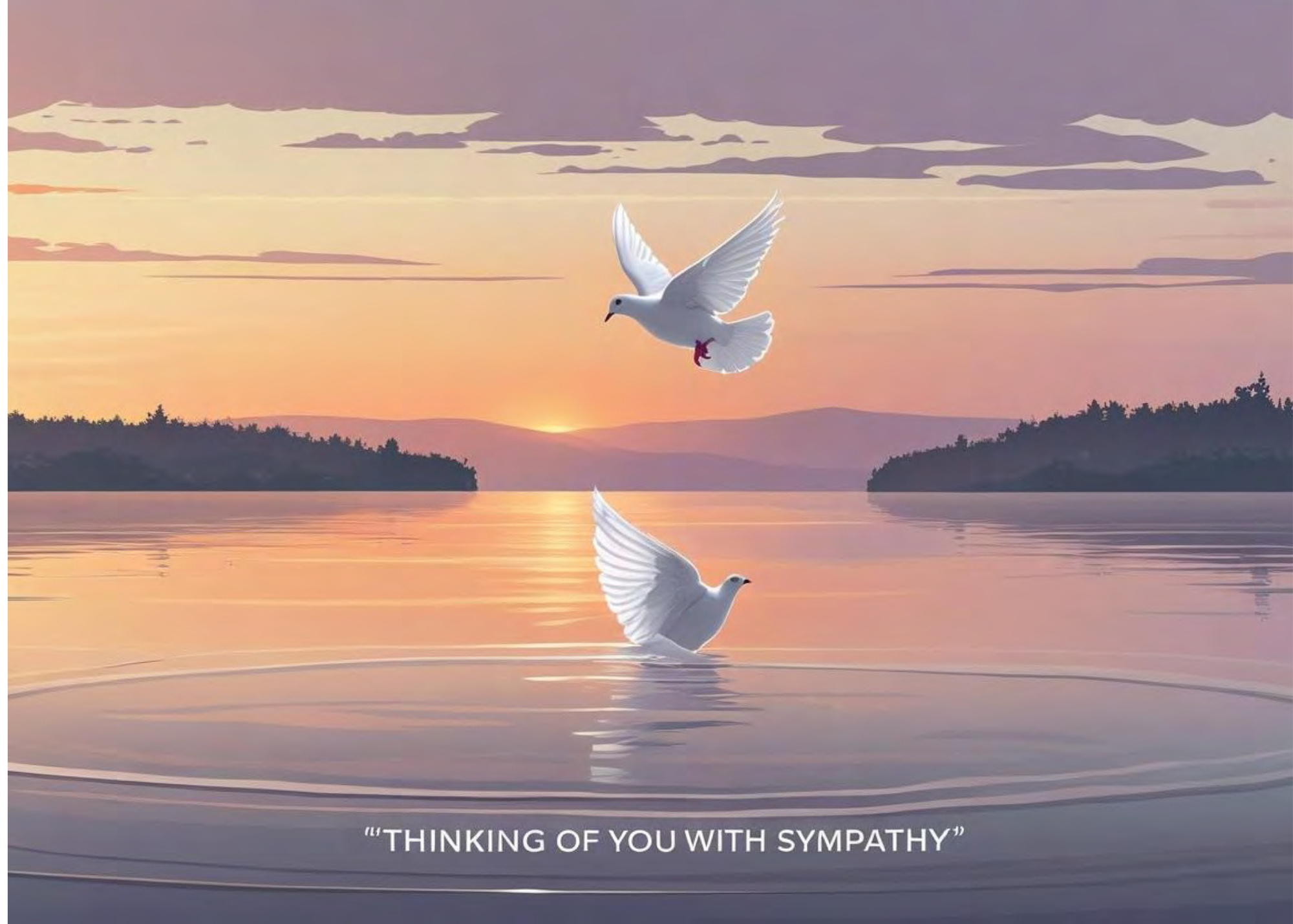 Sympathy card with peaceful doves
